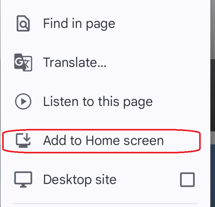 Android install option